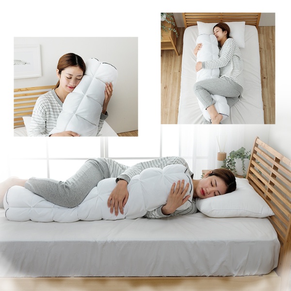 抱き枕 カバー付き ふわふわ 肌触り 肌に優しい 安眠 高級 雲抱き枕  約25R×110cm/srmの画像