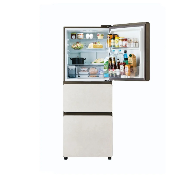 [予約 約1-2週間以降]冷蔵庫【設置込】ハイアール Haier 325L 3ドア 右開き CVシリーズ SLIMORE X  スリモアX 幅59.5cm サンドホワイト JR-CVM33A-W ぎおんの画像