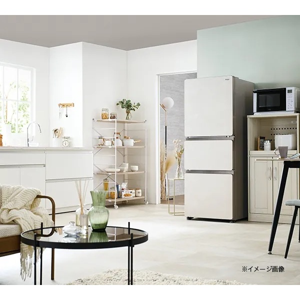 [予約 約1-2週間以降]冷蔵庫【設置込】ハイアール Haier 325L 3ドア 右開き CVシリーズ SLIMORE X  スリモアX 幅59.5cm サンドホワイト JR-CVM33A-W ぎおんの画像