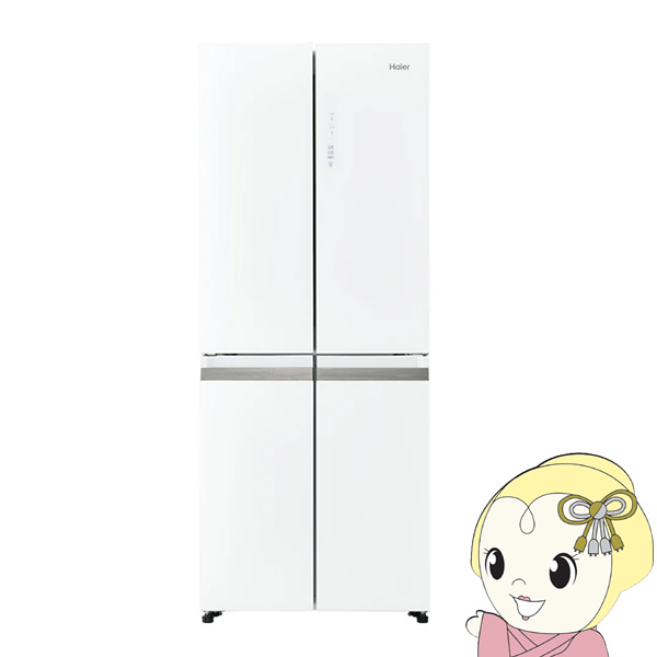 [予約]冷蔵庫 標準設置費込 ハイアール 406L 4ドア冷蔵庫 フレンチドア クリスタルホワイト JR-GX41A-W｜gioncard