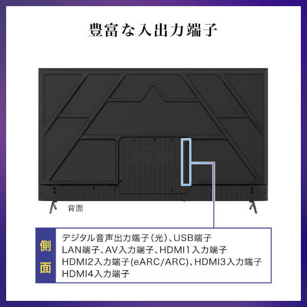 メーカー直送 液晶テレビ テレビ 55型 CHiQ 55インチJU55M10S 4K チューナーレステレビ スマートテレビ Google TV 壁掛け対応 55V型/srmの画像