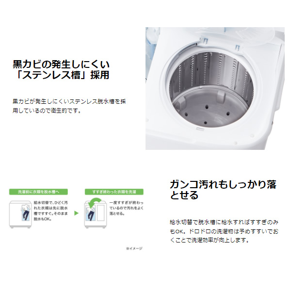 [予約]洗濯機 ハイアール Haier 2槽式洗濯機 5.5kg JW-W55G-W/srm｜gioncard｜02