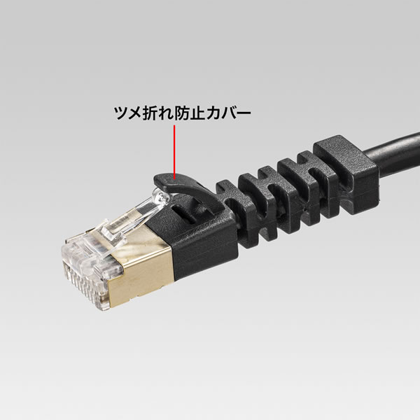 STP LANケーブル 1m 4方向固定 CAT6A 10Giga対応 ブラック