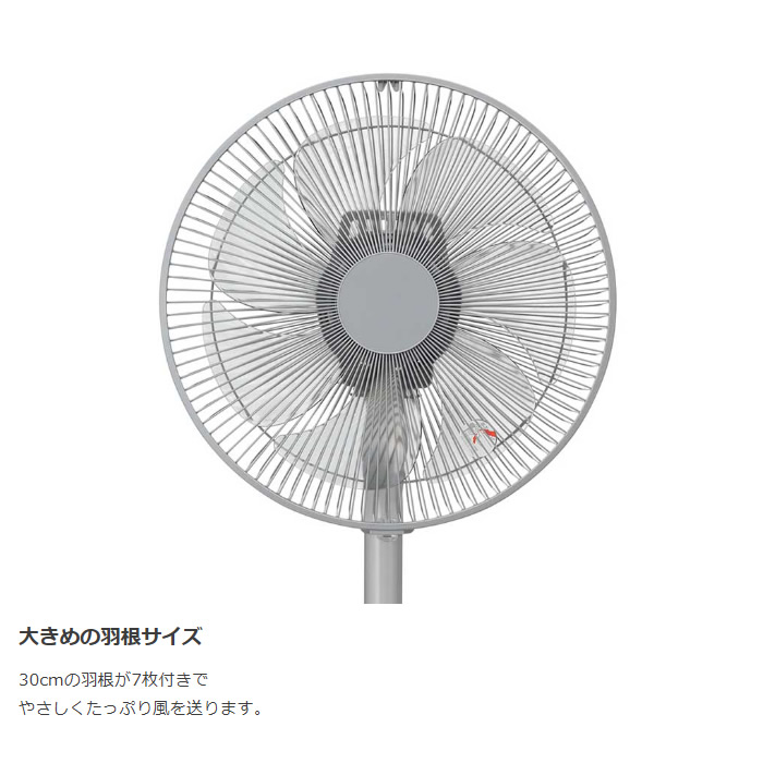 リビング扇風機 コイズミ KOIZUMI グレー KLF-30244-H/srm｜gioncard｜03