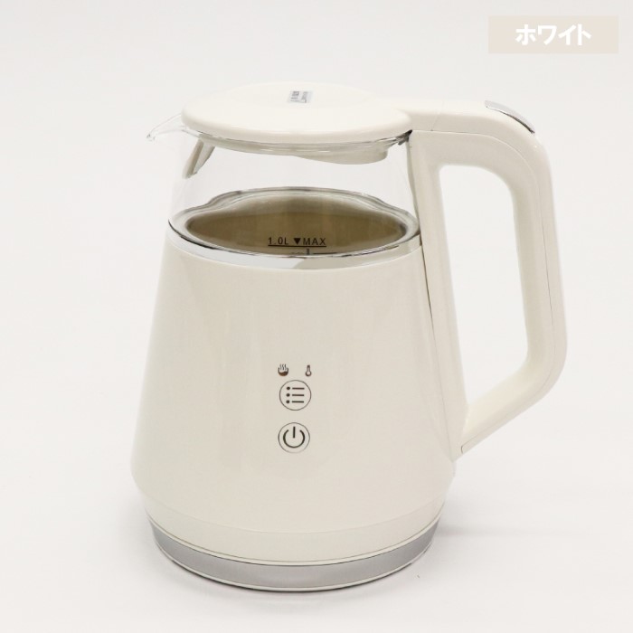HIRO ヒロコーポレーション 温度調節機能付き電気ケトル 1L ホワイト KTK-10 WH | ヒロ・コーポレーション | 02