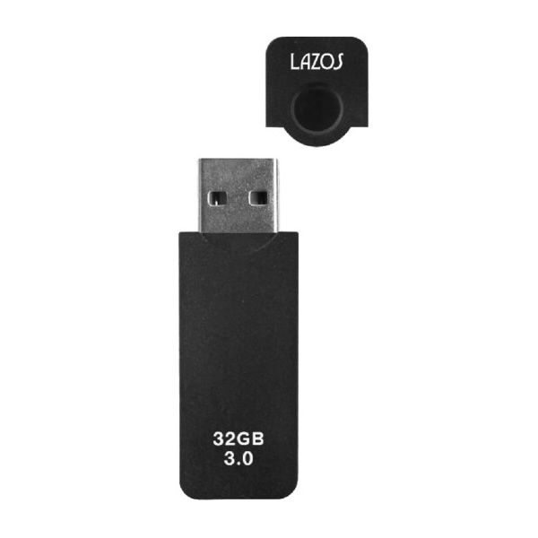 LAZOS 32GB USBフラッシュメモリ キャップ式 20個セット L-US32-CPB/srm｜gioncard｜02