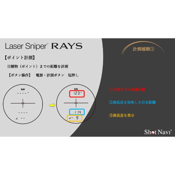 GPSゴルフナビ テクタイト ショットナビ Shot Navi Laser Sniper RAYS（レーザースナイパー レイズ） ホワイト 日本製 LASERRAYS-WH | ShotNavi | 02
