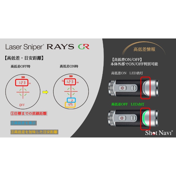 レーザーゴルフ距離計測器 ショットナビ Shot Navi Laser Sniper RAYS GR レザー調 ホワイト/srm | ShotNavi | 10