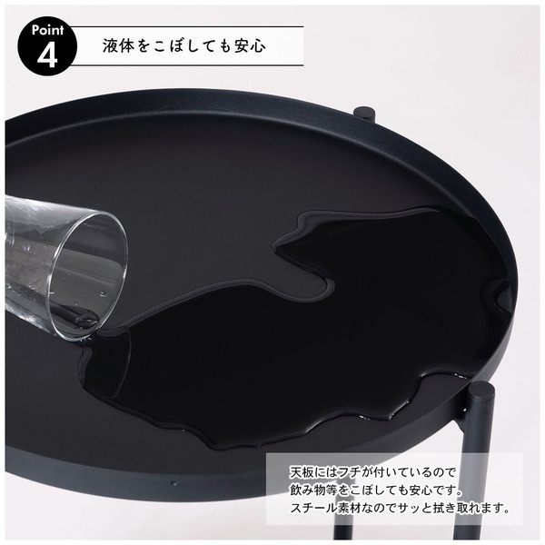サイドテーブル トレーテーブル ディスプレイ おぼん トレー 取り外し キャスター付き ストッパー ホワイト 白/srm | 東谷 | 06