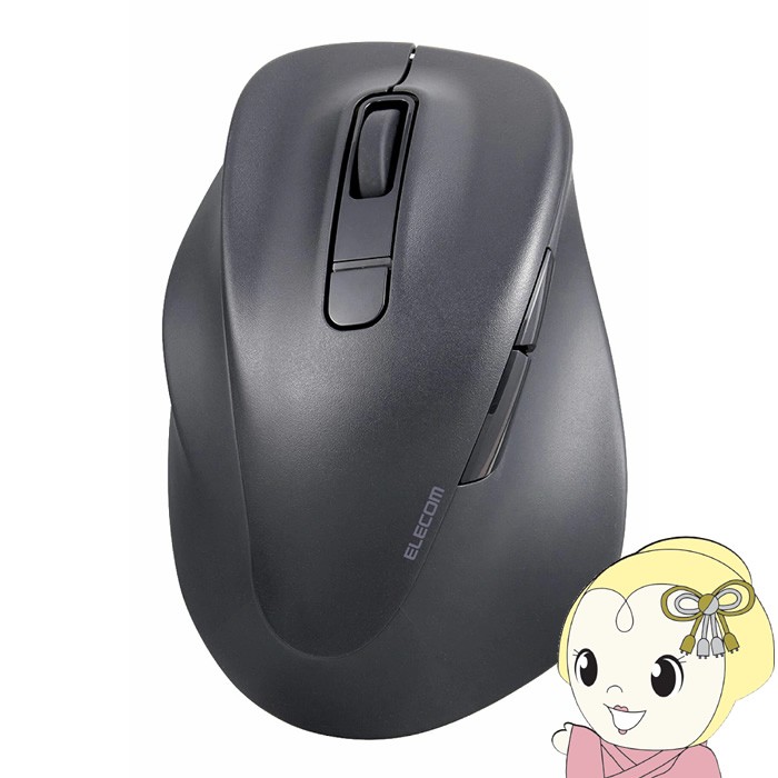 ���C�����X�}�E�X ELECOM  �G���R�� Bluetooth �É� 5�{�^�� �����p L�T�C�Y �u���b�N ���ɂ̈���S�n������ �R�� 2��ڑ��� EX-G M-XGL31BBSKBK