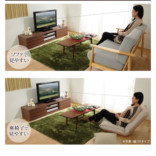 リビングボード ローボード 背面収納テレビ台 幅120cm テレビラック AVボード キャスター付き 北欧 ウォールナット/srm 【ナイト】