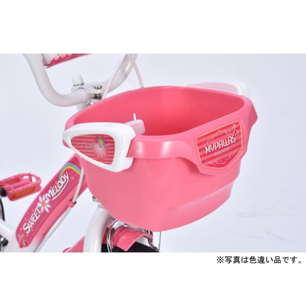 【メーカ直送】子供用自転車 16インチ 補助輪付き マイパラス お花 ハート 女の子 MD-12-AP アプリコット/srmの画像