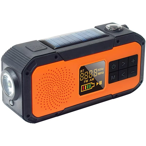 ポータブルラジオ 携帯ラジオ エムラボ mlabs IPX5 多目的小型AM FMラジオ 小型 防災ラジオ 防災グッズ オレンジ×ブラック MER03/srm｜gioncard｜02