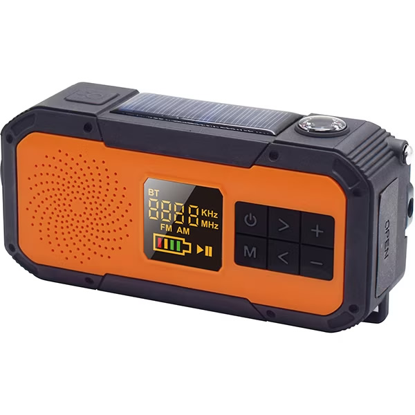 ポータブルラジオ 携帯ラジオ エムラボ mlabs IPX5 多目的小型AM FMラジオ 小型 防災ラジオ 防災グッズ オレンジ×ブラック MER03/srm｜gioncard｜03