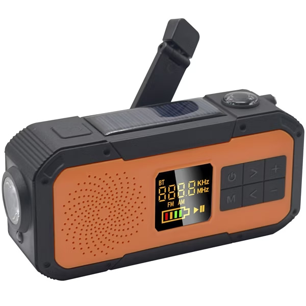 ポータブルラジオ 携帯ラジオ エムラボ mlabs IPX5 多目的小型AM FMラジオ 小型 防災ラジオ 防災グッズ オレンジ×ブラック MER03/srm｜gioncard｜04