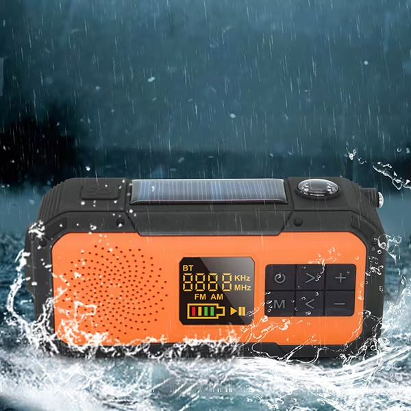 ポータブルラジオ 携帯ラジオ エムラボ mlabs IPX5 多目的小型AM FMラジオ 小型 防災ラジオ 防災グッズ オレンジ×ブラック MER03/srm｜gioncard｜09