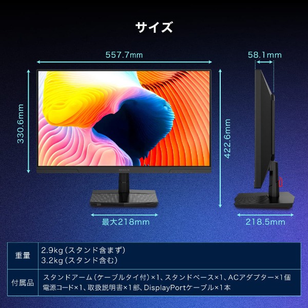 【メーカー直送】ゲーミングモニター 24.5型 MAXZEN マクスゼン MGM25IC03 FHD FullHD 24.5インチ ノングレア/srm_17