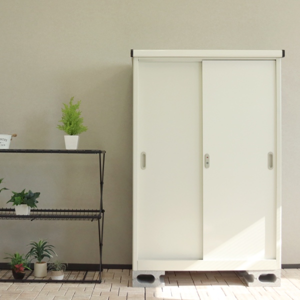 物置 屋外 Ave アーヴェ ラージ ミルキーホワイト／ホワイト ハイタイプ 幅90.5cm×奥行き50cm×高さ124.5cm/srm_1