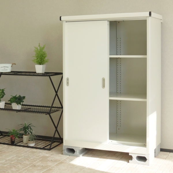 物置 屋外 Ave アーヴェ ラージ ミルキーホワイト／ホワイト ハイタイプ 幅90.5cm×奥行き50cm×高さ124.5cm/srm_4