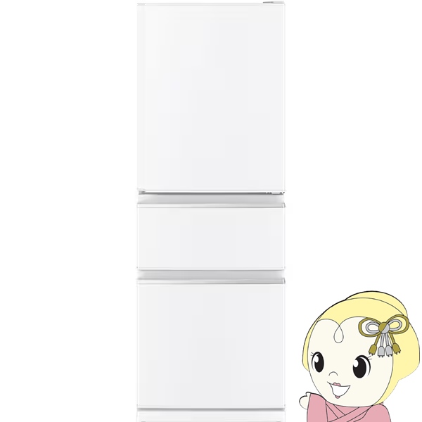 ①ɁyWݒu݁zOHd@ 330L 60cm EJ 3hA zCg CV[Y MR-C33M-W 