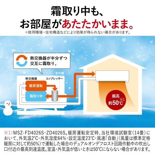 [予約]エアコン 三菱電機 26畳用 寒冷地対...の詳細画像2