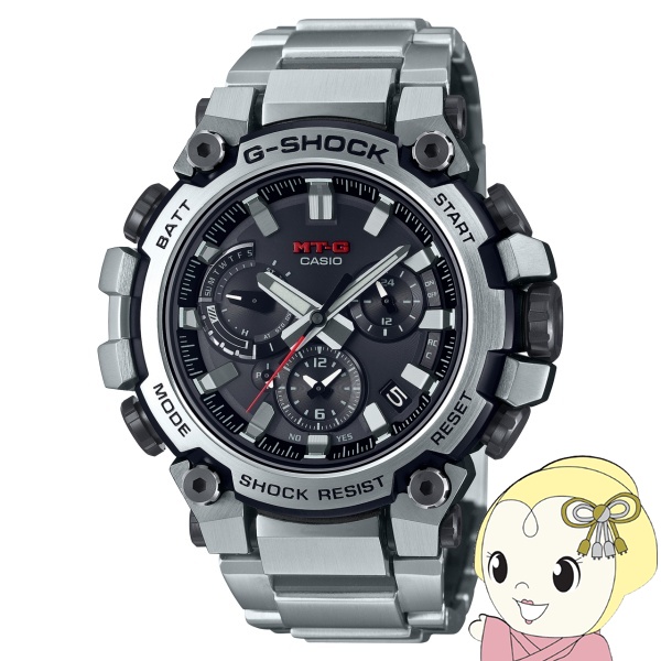 腕時計 ジーショック G-SHOCK 国内正規品 日本製 MT-G Bluetooth 搭載 電波ソーラー MTG-B3000D-1AJF メンズ シルバー カシオ CASIO/srm｜gioncard