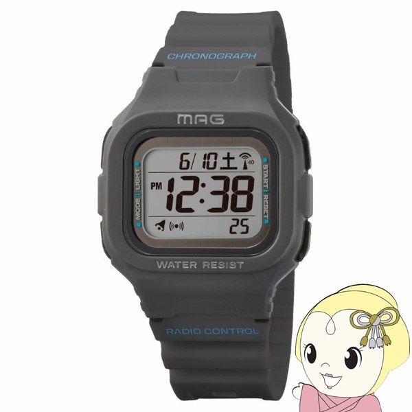 腕時計 MAG マグ ノア精密 デジタル 電波 ソーラー 防水 ウエーブフォース グレー MW-550GY｜gioncard