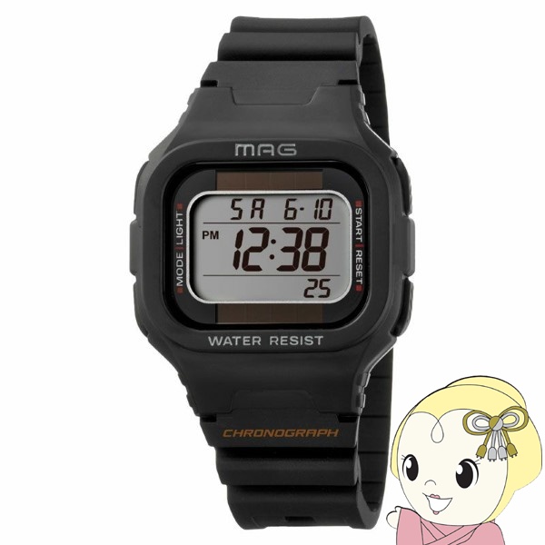 腕時計 MAG マグ ノア精密 デジタル ソーラー 防水 ルクサー ブラック ボーイズサイズ MW-551BK｜gioncard