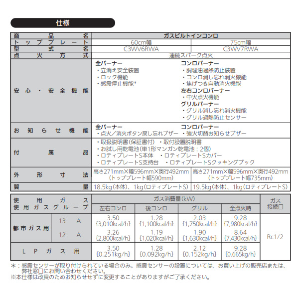 ビルトインガスコンロ ノーリツ Noritz ミッケ Mikke 都市ガス用 N3WV6RWAP3SIC-12A13A 幅60cm シルバーピンクガラストップ/srmの画像
