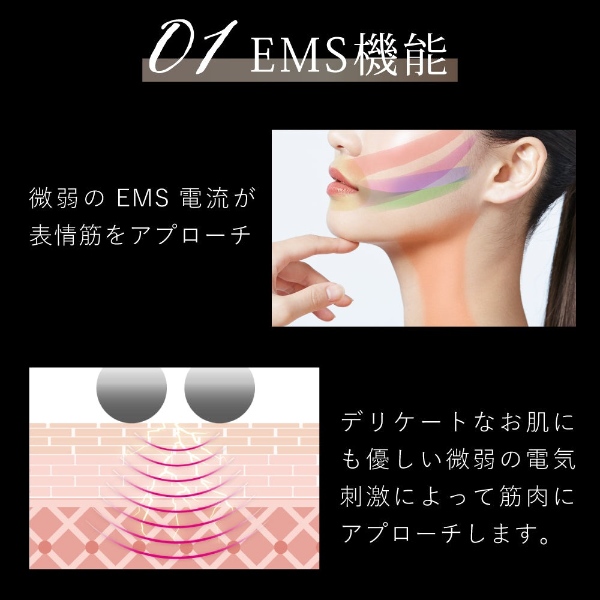[予約]EMS美顔ローラー NIPLUX BEAUTY QRELLE 美顔器 毛穴ケア 美容ローラー フェイスローラー 目元 フェイスケア コロコロ 振動機能 NP-QL21PK/srmの画像