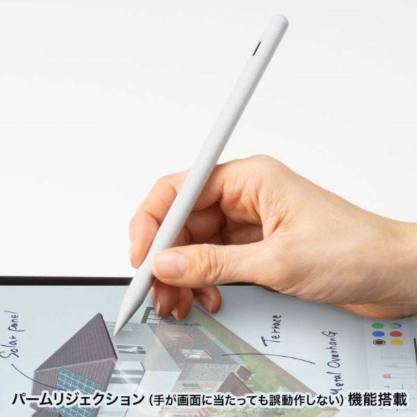 Apple iPad専用充電式極細タッチペン ホワイト サンワサプライ PDA-PEN56W/srm｜gioncard｜03
