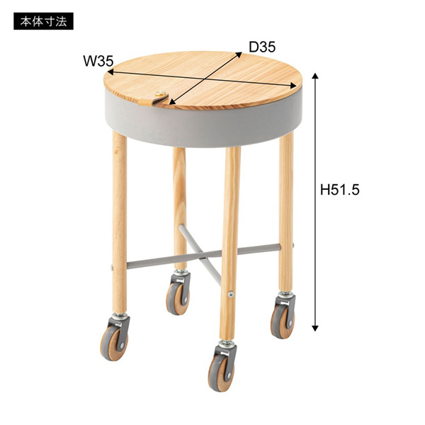 サイドテーブル 直径35cm キャスター付き 北欧 おしゃれ 丸 円形 ベッドサイド ナイトテーブル ミニテーブル コーヒーテーブル グレー/srm｜gioncard｜05
