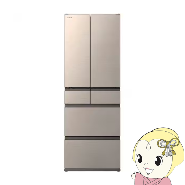 [�\�� ��1�T�Ԉȍ~]�①�� �y�W���ݒu��z ���� HITACHI 485L 6�h�A ���C�g�S�[���h R-HWC49Y-N