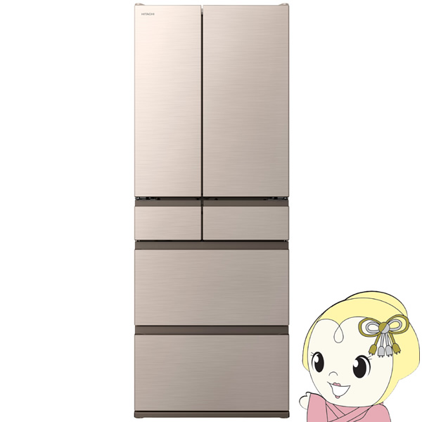 [\ 1-2TԈȍ~]①ɁyWݒuz HITACHI 570L 6hA CgS[h R-VWC57X-N@