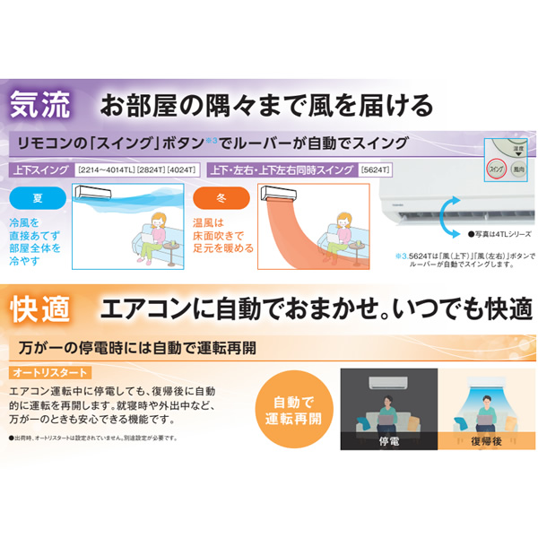 エアコン 6畳 東芝 4TLシリーズ 2.2kw 単相100V RAS-2214TL-W ホワイト 冷房 暖房 スタンダードモデル/srm : ras -2214tl-w : スーパーぎおん ヤフーショップ - 通販 - Yahoo!ショッピング