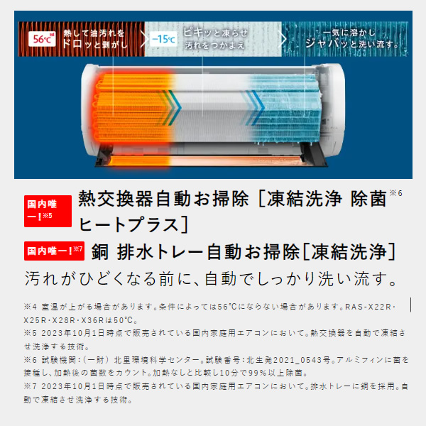 エアコン 14畳 標準工事費込 4.0kw 日立 白くまくん Xシリーズ 単相200V ステンレス・クリーン スターホワイト RAS-X40R2WSET/srm｜gioncard｜06