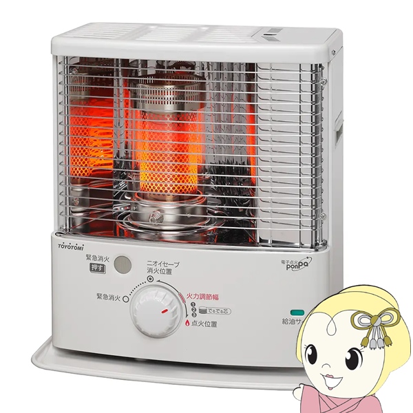 石油ストーブ トヨトミ 木造8畳/鉄筋10畳まで RS-S2924-W ホワイト コンパクト おしゃれ TOYOTOMI（トヨトミ） 石油ストーブ 木造8畳/鉄筋10畳まで RS-S2924-W