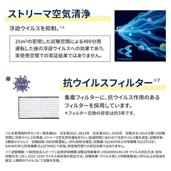 エアコン ダイキン ルームエアコン スゴ暖 HXシリーズ 10畳用 単相200V ホワイト 寒冷地仕様 S284ATHP-W/srm｜gioncard｜05