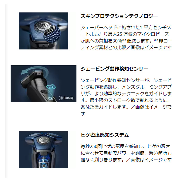 充電式シェーバー 回転式 洗浄器付 ウェット＆ドライ ブラック フィリップス S7000シリーズ PHILIPS S7886/50/srmの画像