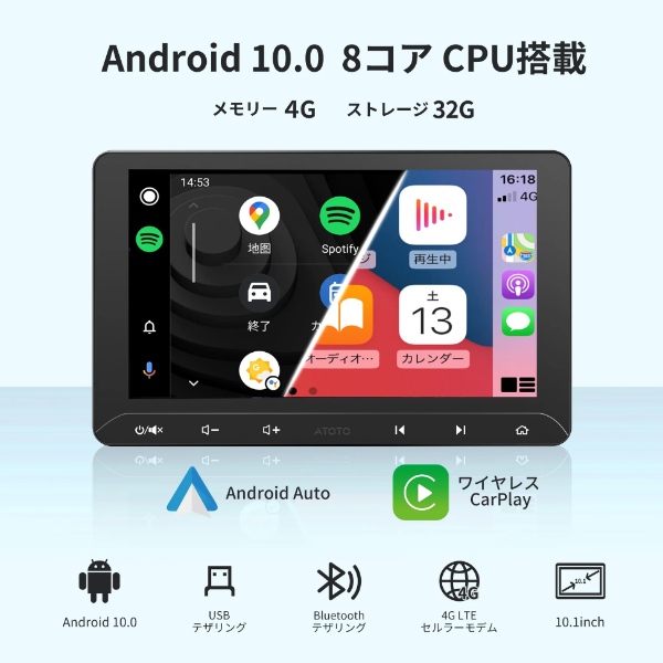 ATOTO S8 Premium カーナビ ATOTO S8 9インチ2DIN Android カーナビ ディスプレイオーディオ