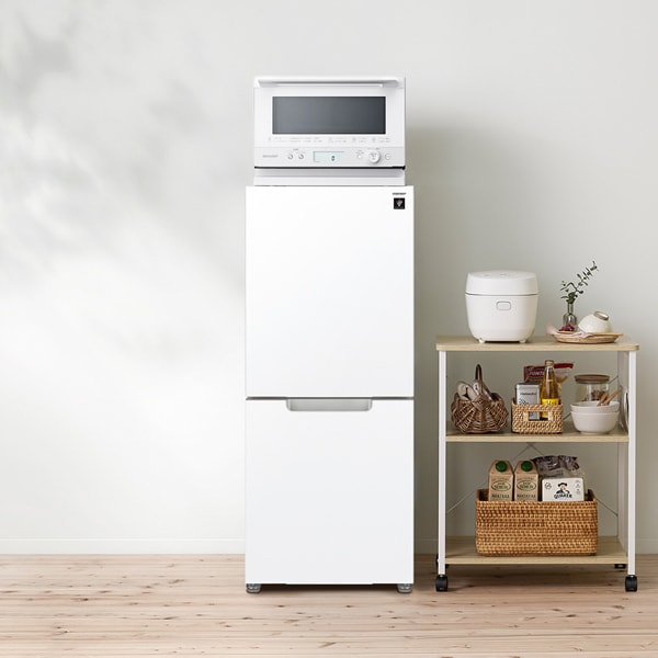 [予約 約1-2週間以降]冷蔵庫 シャープ SHARP 152L 幅49.5cm つけかえどっちもドア 2ドア PLAINLY プラズマクラスター クリアホワイト SJ-GD15P-W/srm | SHARP | 15