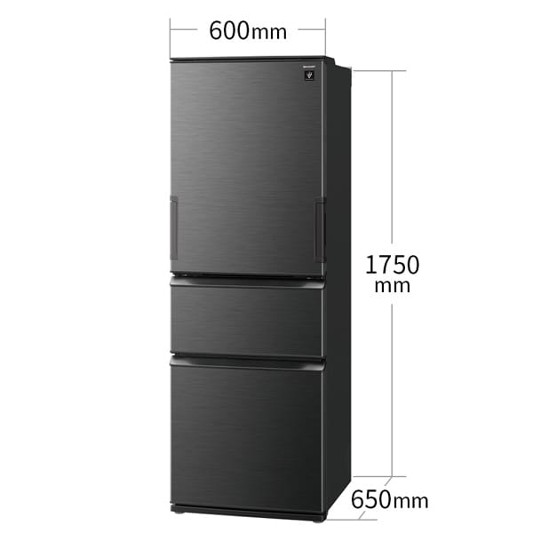 [予約 約1-2週間以降]冷蔵庫 【標準設置費込】 シャープ SHARP 374L 幅60cm どっちもドア 3ドア ダークアッシュグレー SJ-PW37P-H ぎおん | SHARP | 03