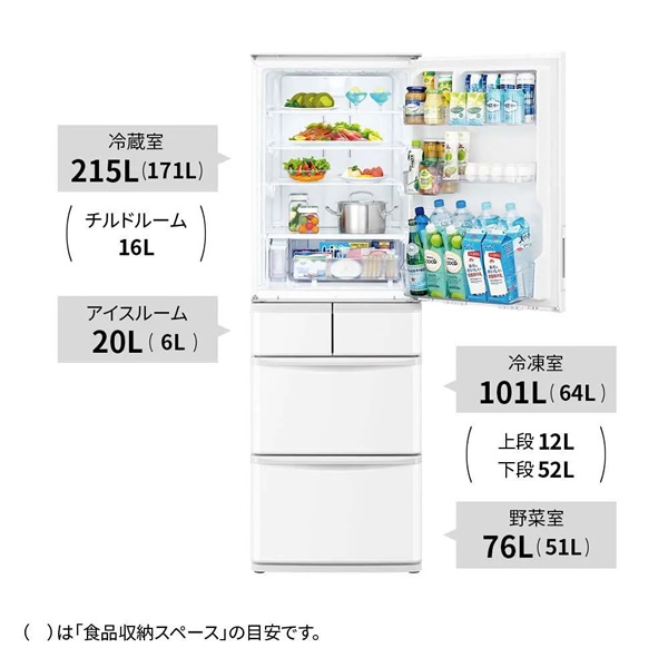 SHARP 5ドア冷蔵庫 SJ-GW41F-W 412L どっちでもドア シャープ 412L SHARP 冷蔵庫 5ドア どっちもドア 5ドア冷蔵庫 どっちも