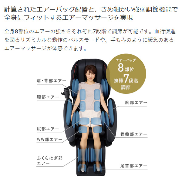 マッサージチェア 【設置込】 フジ医療器  RelaxSolution リラックスソリューション ブラック H22 SKS-H7200/srm | フジ医療器 | 05
