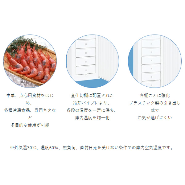[予約]【メーカー直送】 ダイレイ 縦型無風スーパーフリーザー SSシリーズ 284L/srm｜gioncard｜03