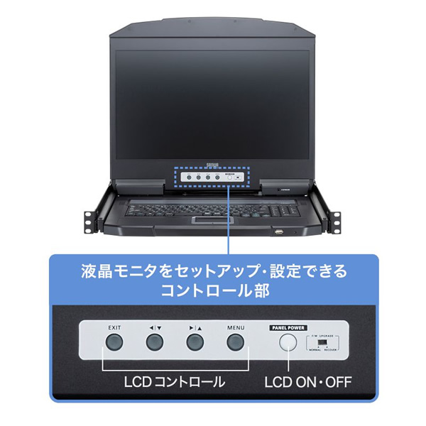【メーカー直送】スライドLCDコンソールドロワー サンワサプライ USB/VGA対応 SW-KVMVDR/srm PCサプライ、アクセサリー