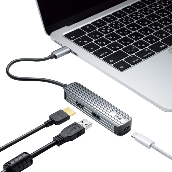 USB Type-C マルチ変換アダプタ HDMI付 サンワサプライ USB-3TCHP6S/srm｜gioncard｜02