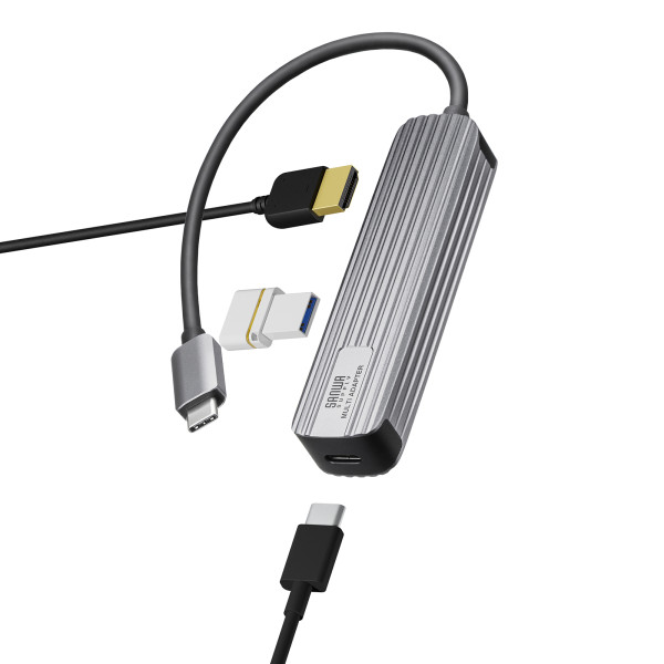 USB Type-C マルチ変換アダプタ HDMI付 サンワサプライ USB-3TCHP6S/srm｜gioncard｜09
