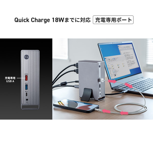 サンワサプライ SANWA SUPPLY USB Type-Cドッキングステーション 4K×3画面出力対応 USB-CVDK10/srm｜gioncard｜07