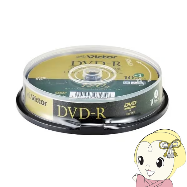 Victor JVC�P���E�b�h �r�f�I�p 4.7GB 16�{�� ���^��pDVD-R 11���p�b�N 120�� �X�s���h���P�[�X VHR12JP11SJ5